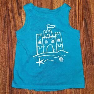 5 For $25 Cat & Jack Blue and White Sand Castle Tank Toddler Size 2T